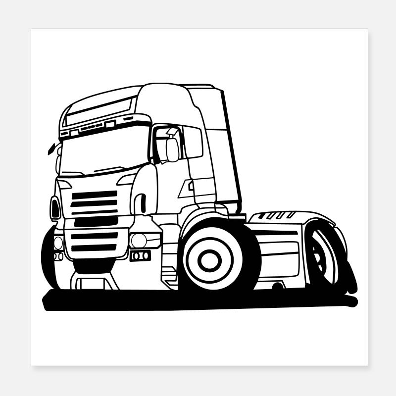 LKW Brummi Poster 20x20 cm