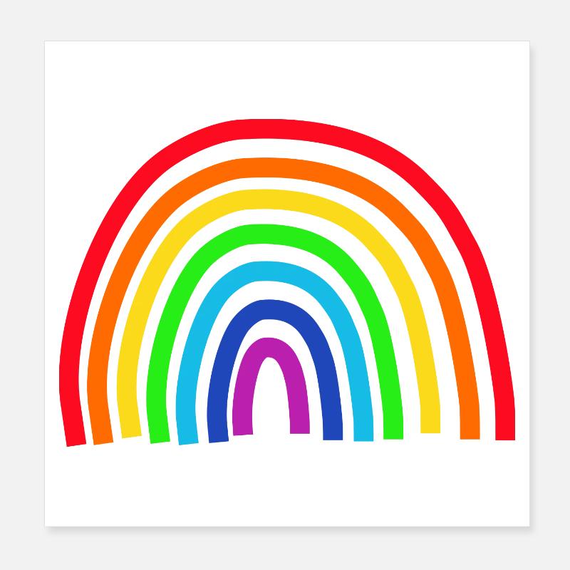 Arc-en-ciel coloré - Poster 20 x 20 cm - blanc