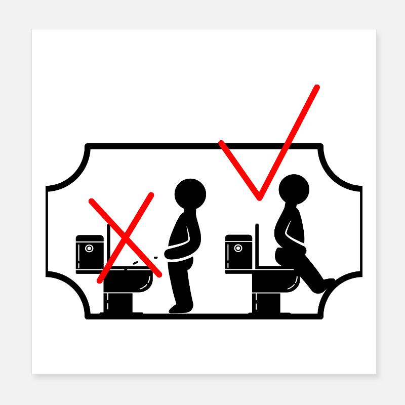 WC Aufkleber Poster 20x20 cm