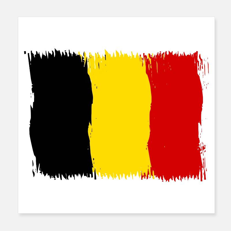 Belgique Drapeau Belge Drapeau Cadeau Poster 20 x 20 cm