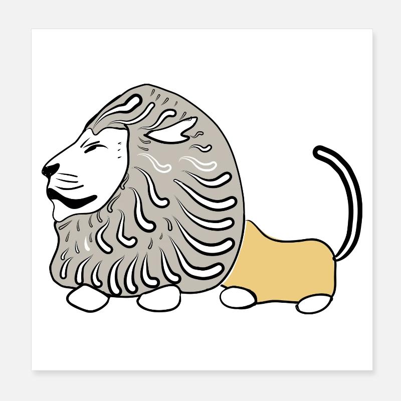 LION VECTER Poster 8" x 8" (20x20 cm)