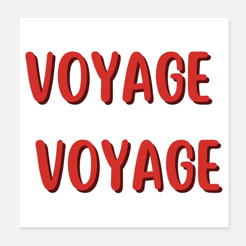Voyage voyage - Poster 20 x 20 cm - blanc