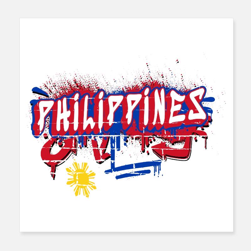 Philippinen Graffiti Flaggen Design Poster 20x20 cm