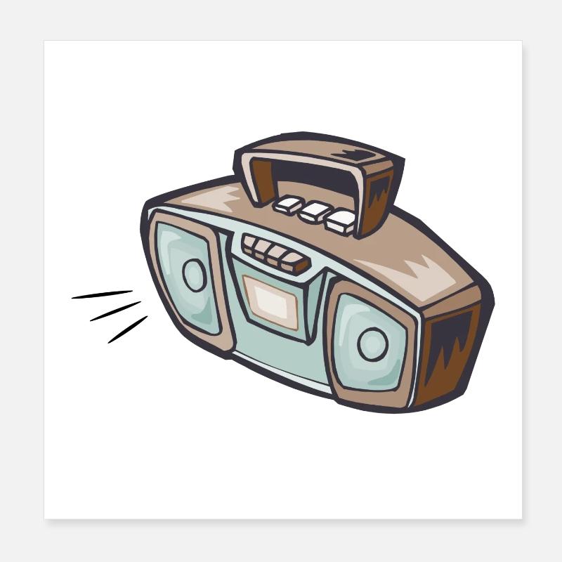Radio Recorder Sound-Machine Poster 8" x 8" (20x20 cm)