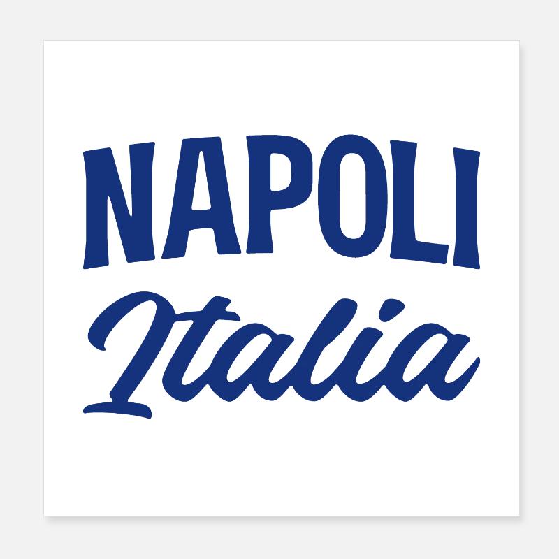 Napoli Italia Script in Blau Poster 20x20 cm
