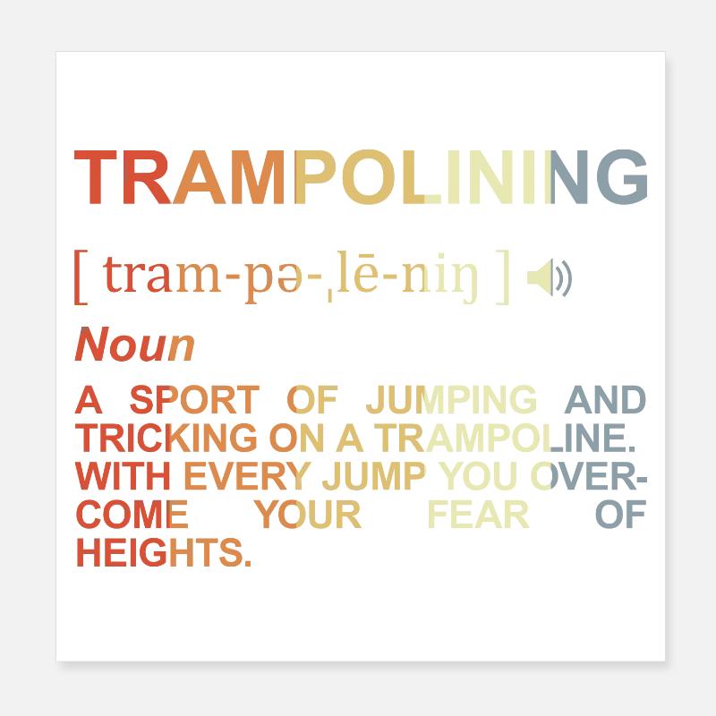 Trampoline Jumping Definition Poster 8" x 8" (20x20 cm)