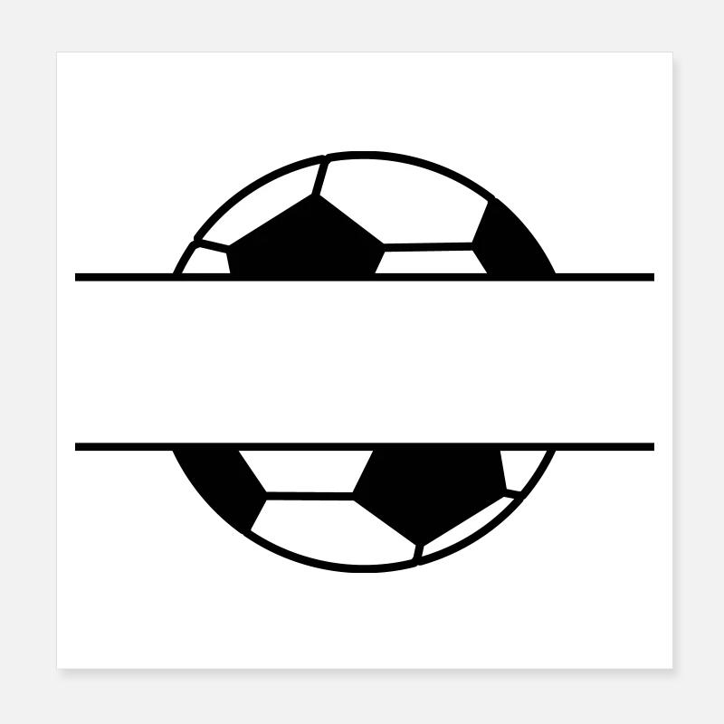 Fußball Namensschild mit Wunschname Poster 20x20 cm