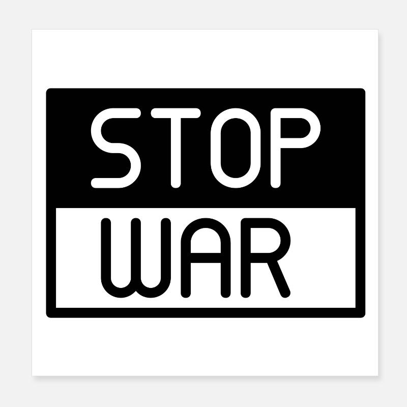 Stoppt den Krieg, keinen Krieg - Poster 20x20 cm - Weiß