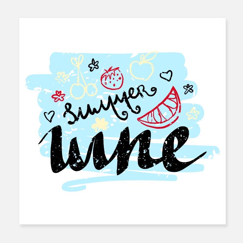 Summer Scribble Fruits Poster 8" x 8" (20x20 cm)