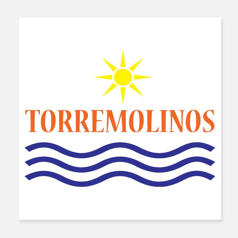 TORREMOLINOS-Eau du Soleil+Texte Poster 20 x 20 cm