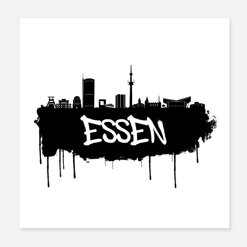 Nourriture Graffiti Skyline Poster 20 x 20 cm