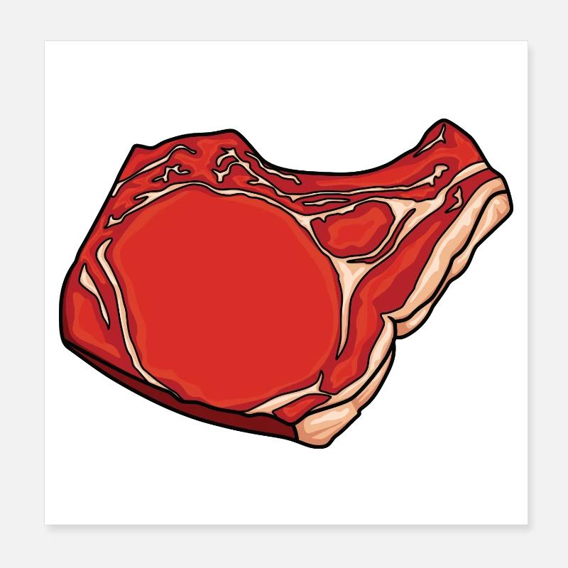 Dessin de steak Poster 20 x 20 cm
