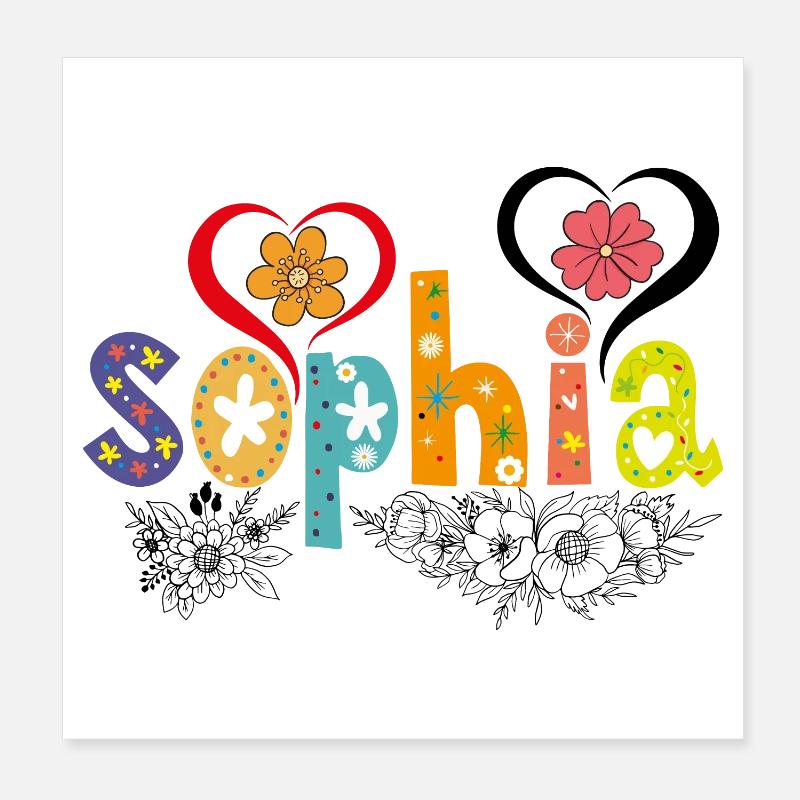Personalisierter Sophia-Name Poster 20x20 cm