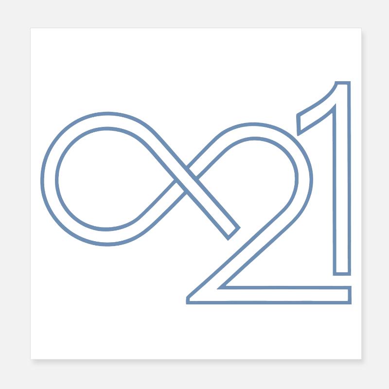 Bitcoin 21 Million Infinite Minimalist Poster 8" x 8" (20x20 cm)