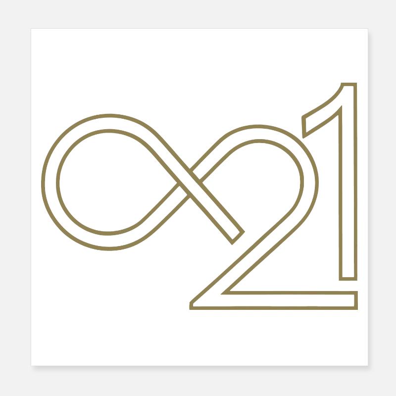 Bitcoin 21 Million Infinite Minimalist Poster 8" x 8" (20x20 cm)