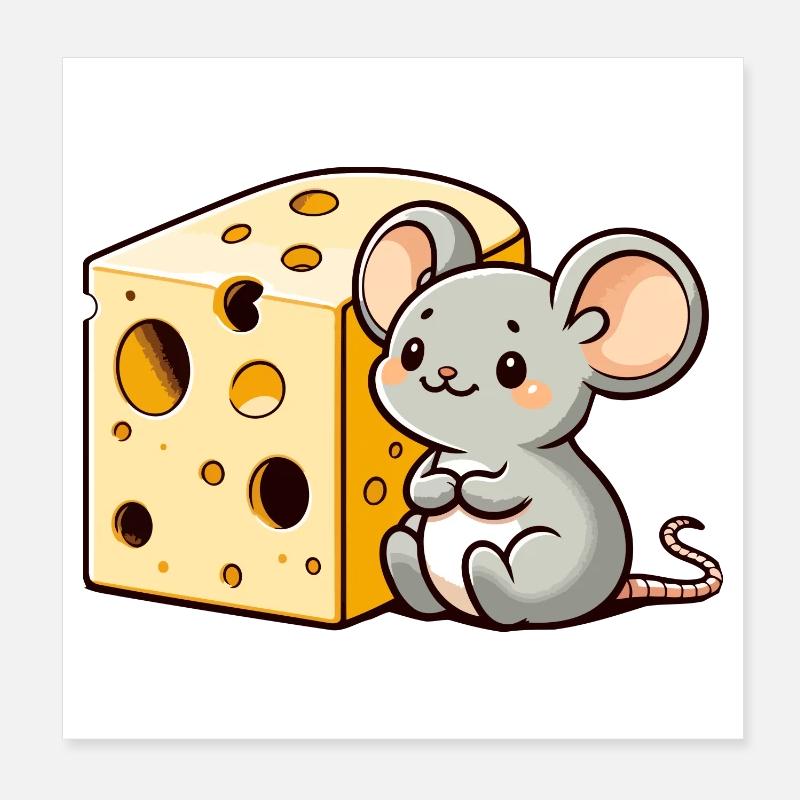 Cheese Lover Mouse: Der winzige Gourmet Poster 20x20 cm