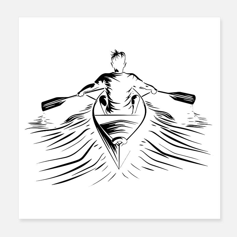 Rowing Sketch Poster 8" x 8" (20x20 cm)