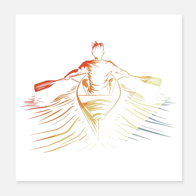 Dessin d’aviron des années 90 Poster 20 x 20 cm