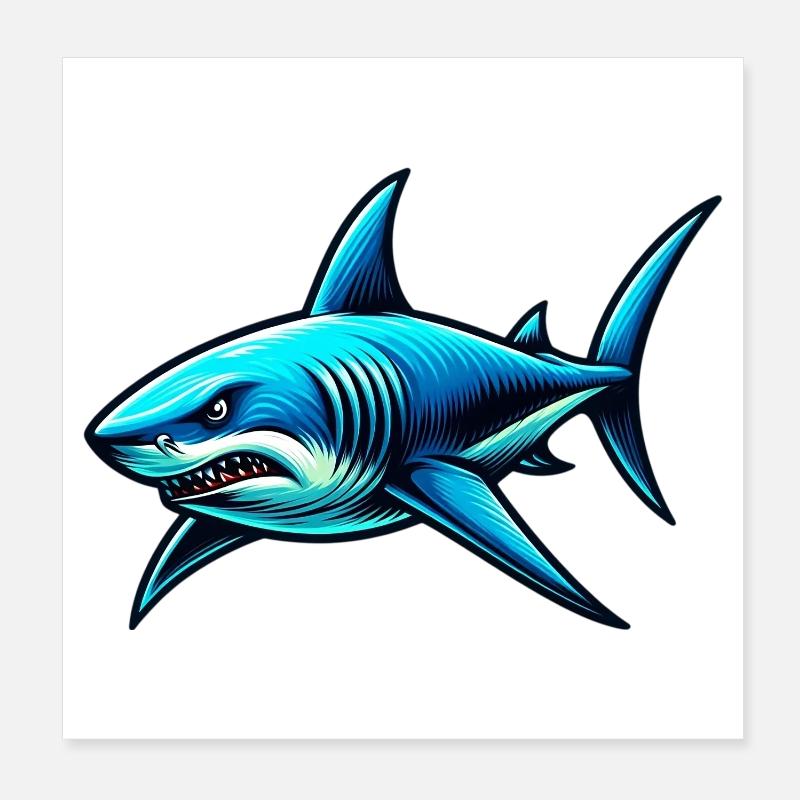 Requin Poster 20 x 20 cm