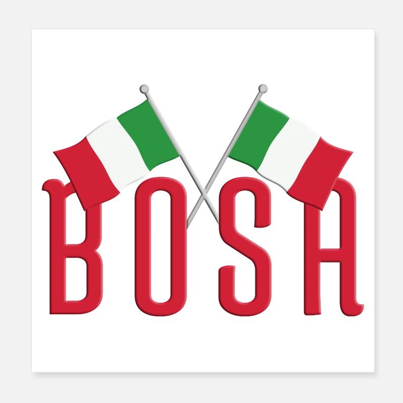 BOSA Italy Flags Design - Poster 8" x 8" (20x20 cm) - white