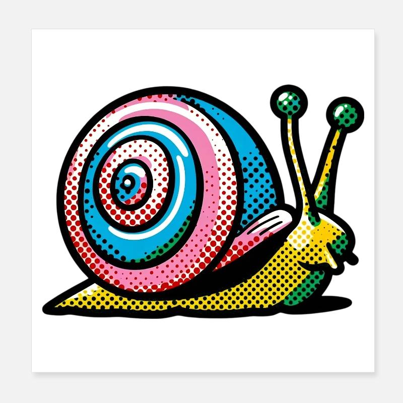 Snail Poster 8" x 8" (20x20 cm)