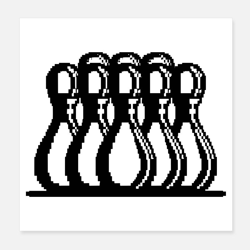 Bowling Pixel Kunst Poster 20x20 cm