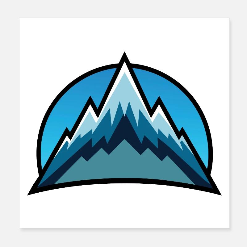 Gebirge Poster 20x20 cm
