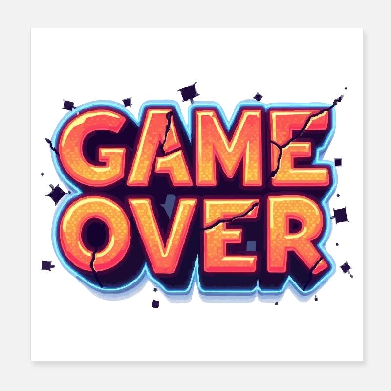 Game Over Poster 20x20 cm
