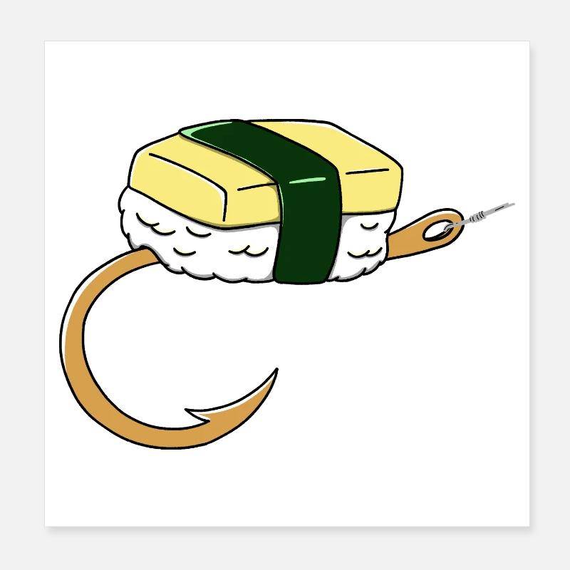 Sushi Bait Poster 8" x 8" (20x20 cm)