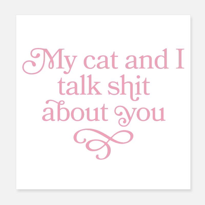 Duo de blasphème de chat en rose Poster 20 x 20 cm