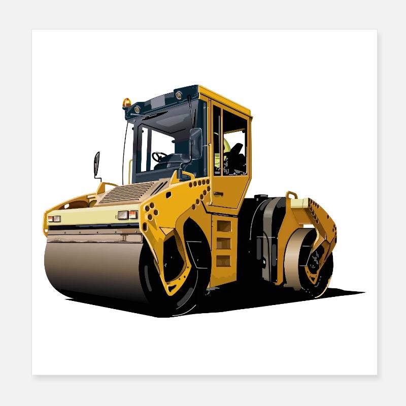 Road roller Poster 8" x 8" (20x20 cm)