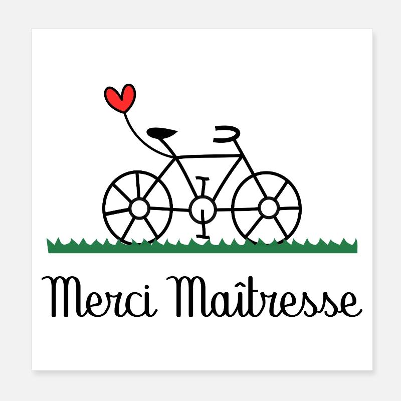MAÎTRESSE. MERCI. MERCI MAÎTRESSE - Poster 20 x 20 cm - blanc