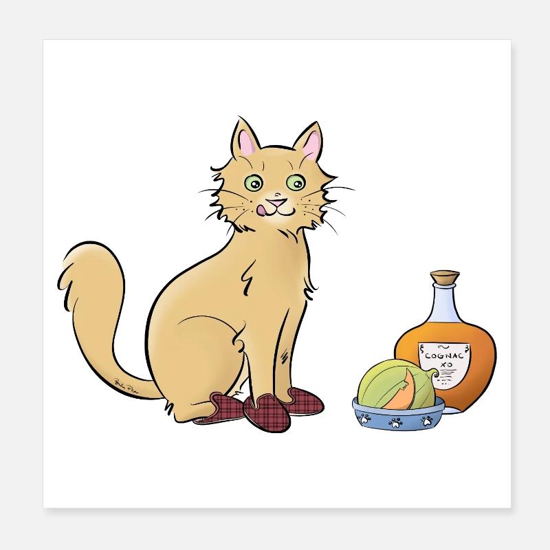 Chat-rentais Poster 20 x 20 cm