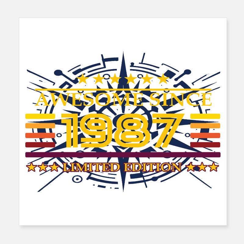 Awesome since 1987 Limited Edition Poster 20x20 cm