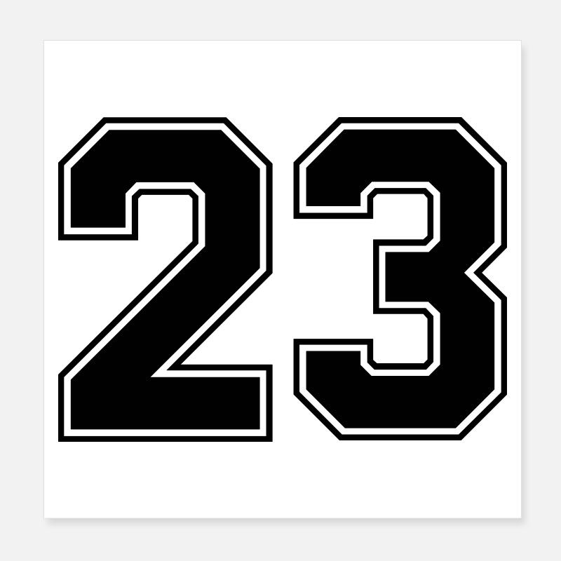 23 Number Poster 8" x 8" (20x20 cm)