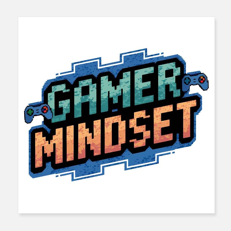 Conception pixelisée du minset gamer Poster 20 x 20 cm