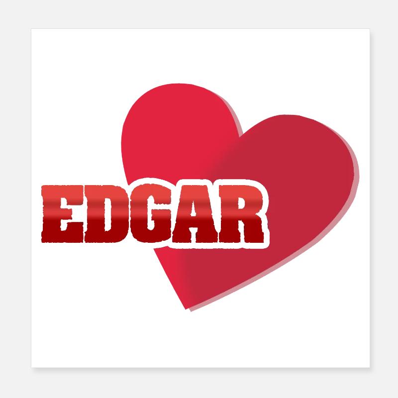 Heart EDGAR Lettering Poster 8" x 8" (20x20 cm)