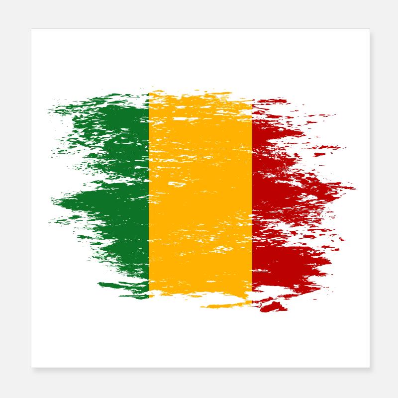 Drapeau du Mali utilisé Poster 20 x 20 cm
