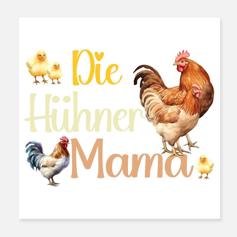 Die Hühner Mama Muttertag Mutterschaft Mama Poster 20x20 cm