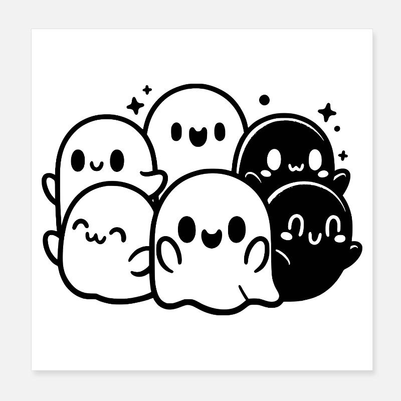 Ghost Gang - Poster 20x20 cm - Weiß