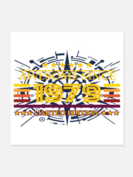 Awesome since 1979 Limited Edition - Poster 20x20 cm - Weiß - Vorne
