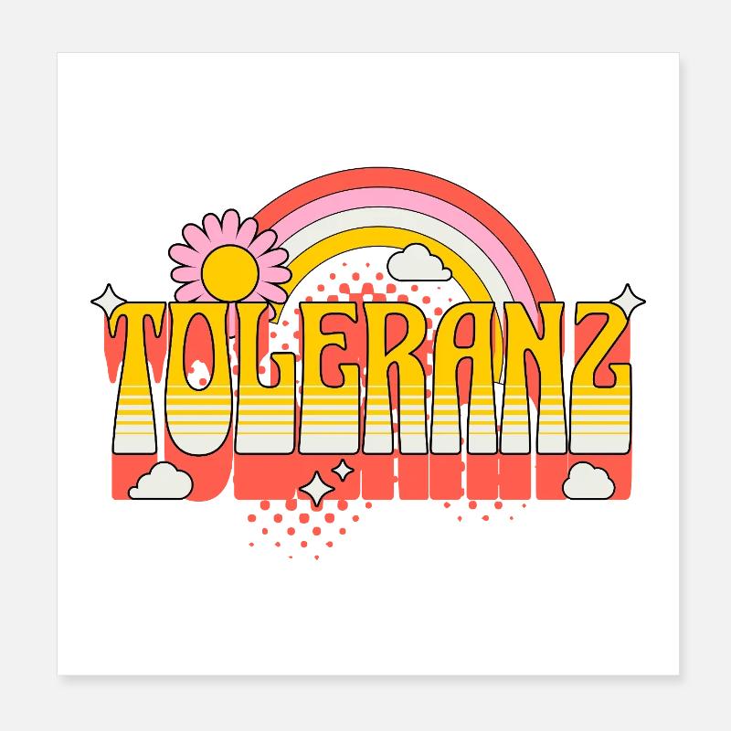 Tolérance, Diversité, Respect, Acceptation, Amour, LGBTQ Poster 20 x 20 cm