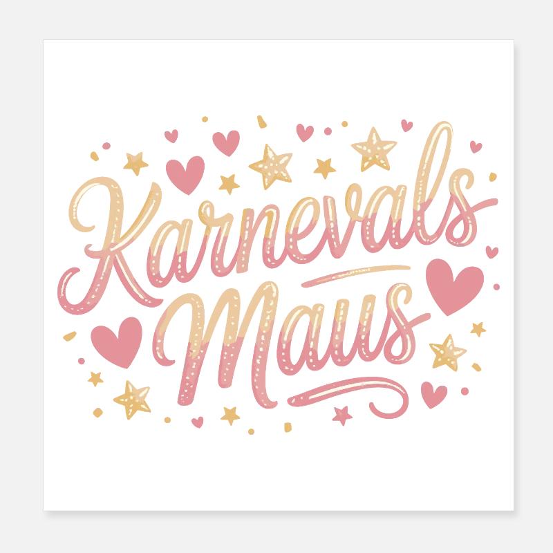Karnevalsmaus Karneval Köln Kölner Karnevals Maus Poster 20x20 cm
