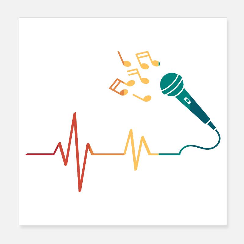 Heartbeat-Mikrofon Poster 20x20 cm