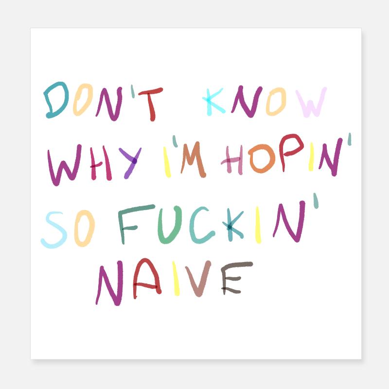 Je ne sais pas pourquoi dans le Hopin Naïf Poster 20 x 20 cm