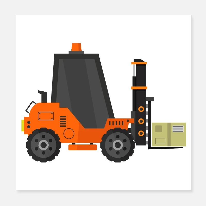 Forklift Poster 8" x 8" (20x20 cm)