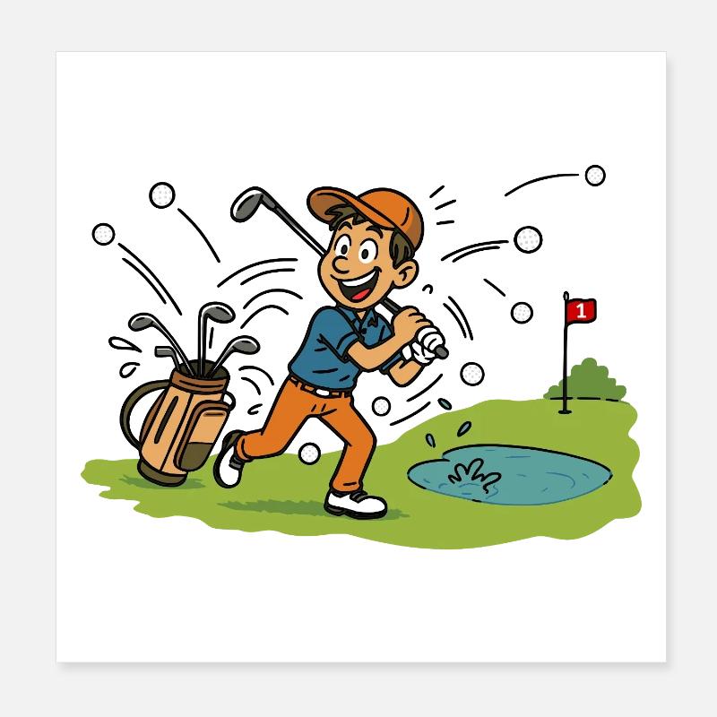 Golf Already Hooked Poster 8" x 8" (20x20 cm)