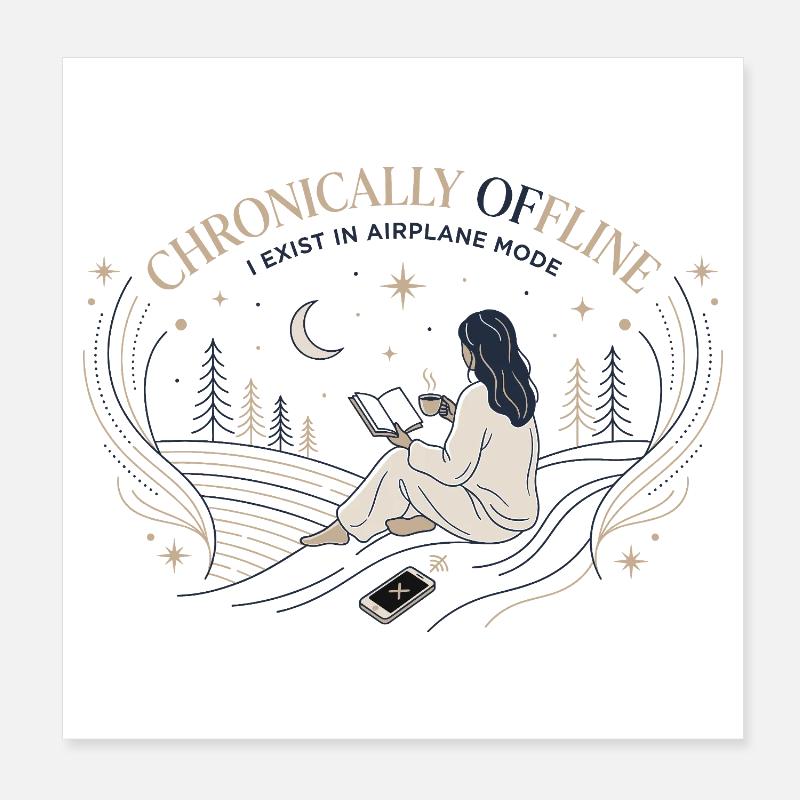 Chronically Offline Poster 20x20 cm
