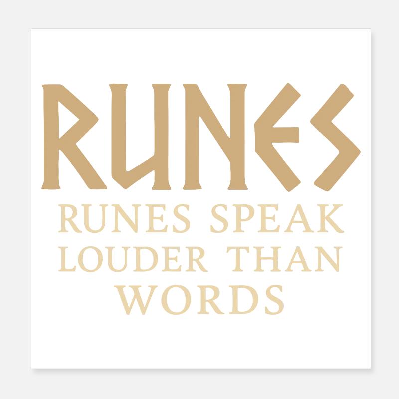 Ancient English Runic Alphabet Poster 8" x 8" (20x20 cm)