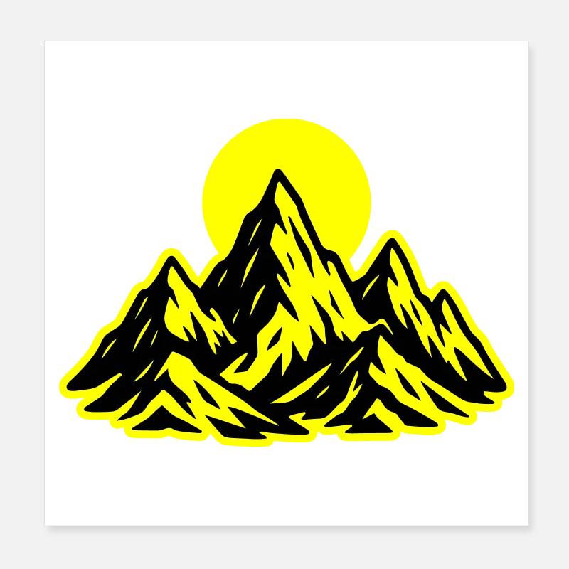 Berge Sonne Poster 20x20 cm